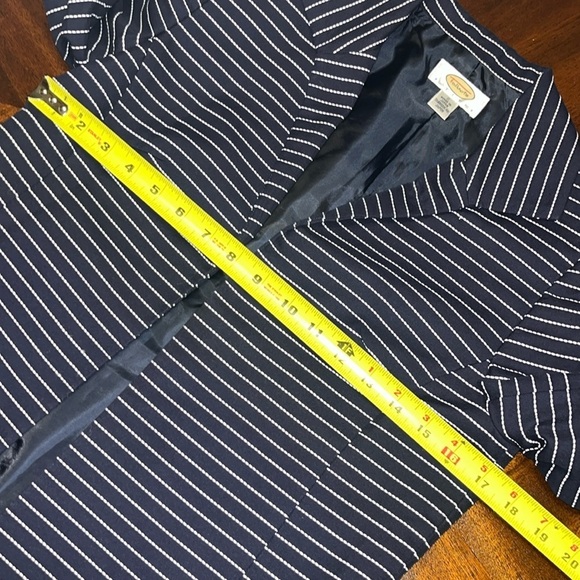 TALBOTS Blue & White Size 2 Blazer Suit Jacket - Picture 3 of 9